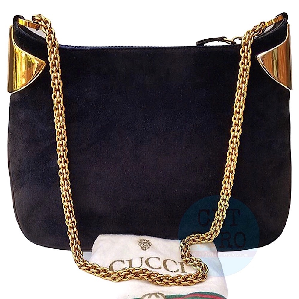 vtg Bettina Suede Bag w Rope Chain Strap • Italy - Picture 15 of 16
